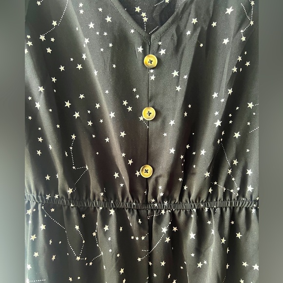 Starry Night Black Dress with Tie - Picture 2 of 4